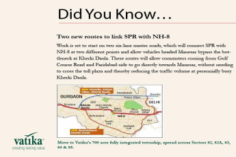 Two new routes to link SPR with NH-8